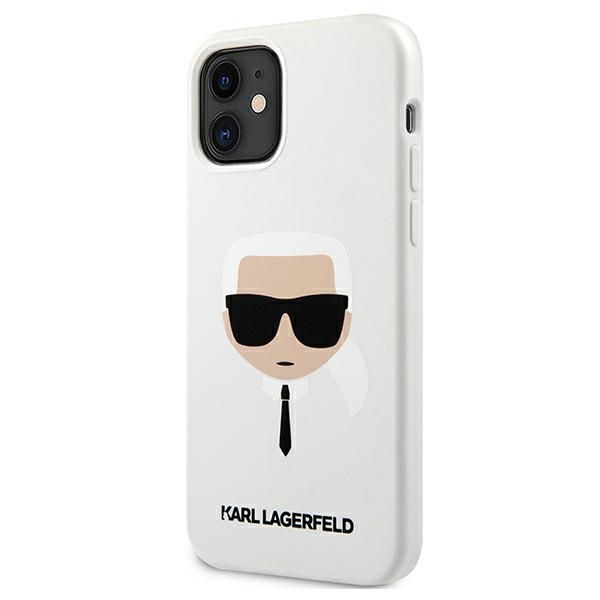 Case KARL LAGERFELD Apple iPhone 12 Mini Silicone Karl`s Head White Hardcase